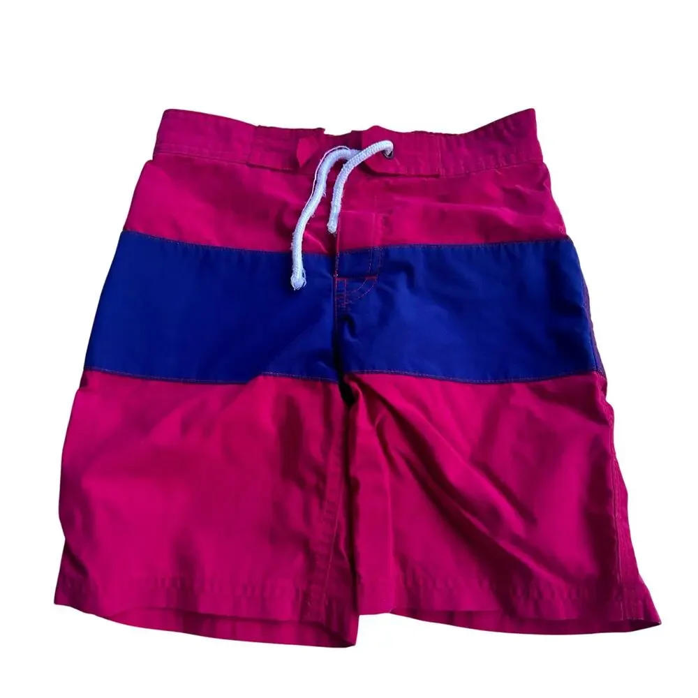 Crewcuts Boys Swim Trunks - Red with Blue Stripes - Size 6